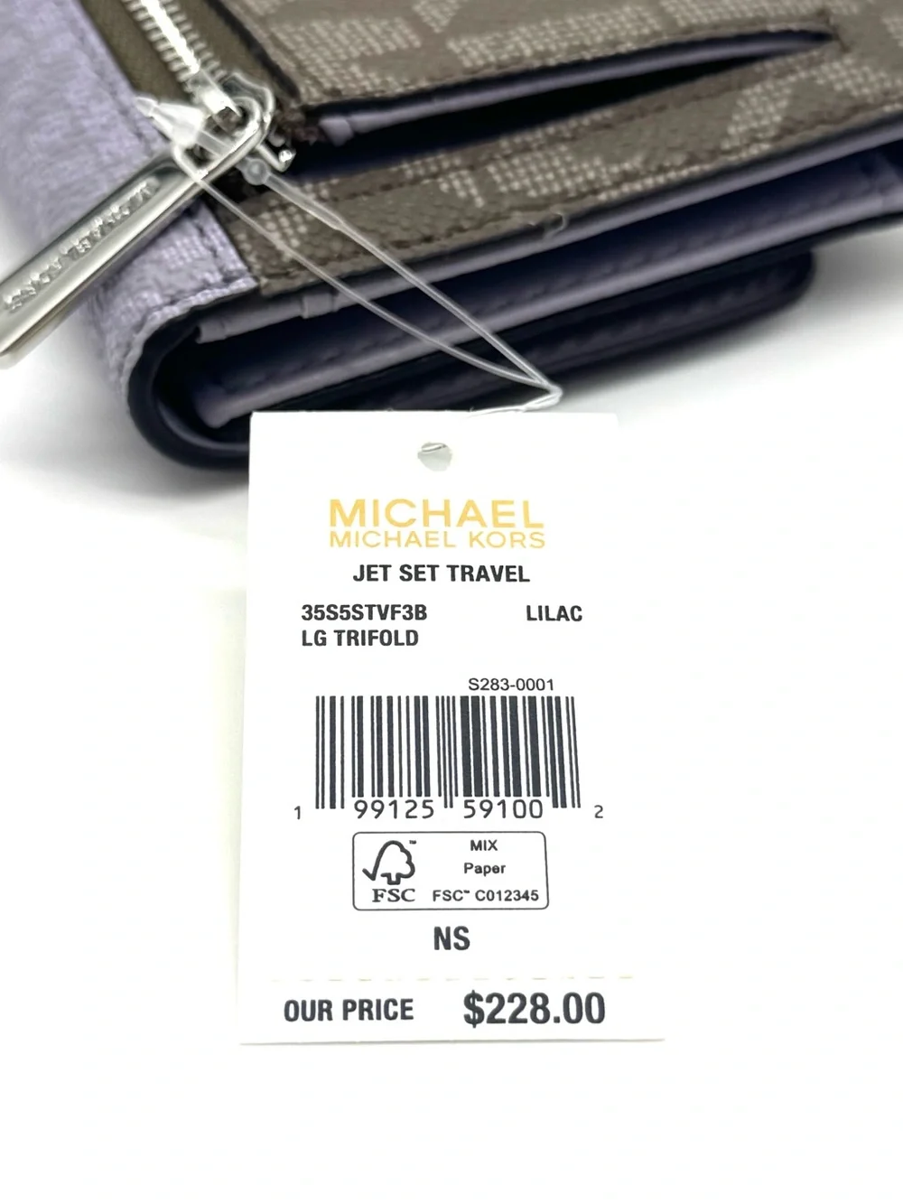 Michael Kors Large Jet Set Travel Trifold Wallet - Lilac